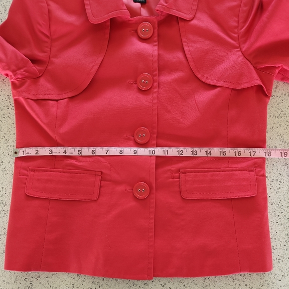 Rafaella Poppy Red Polished Cotton Jacket Size M - Picture 8 of 12